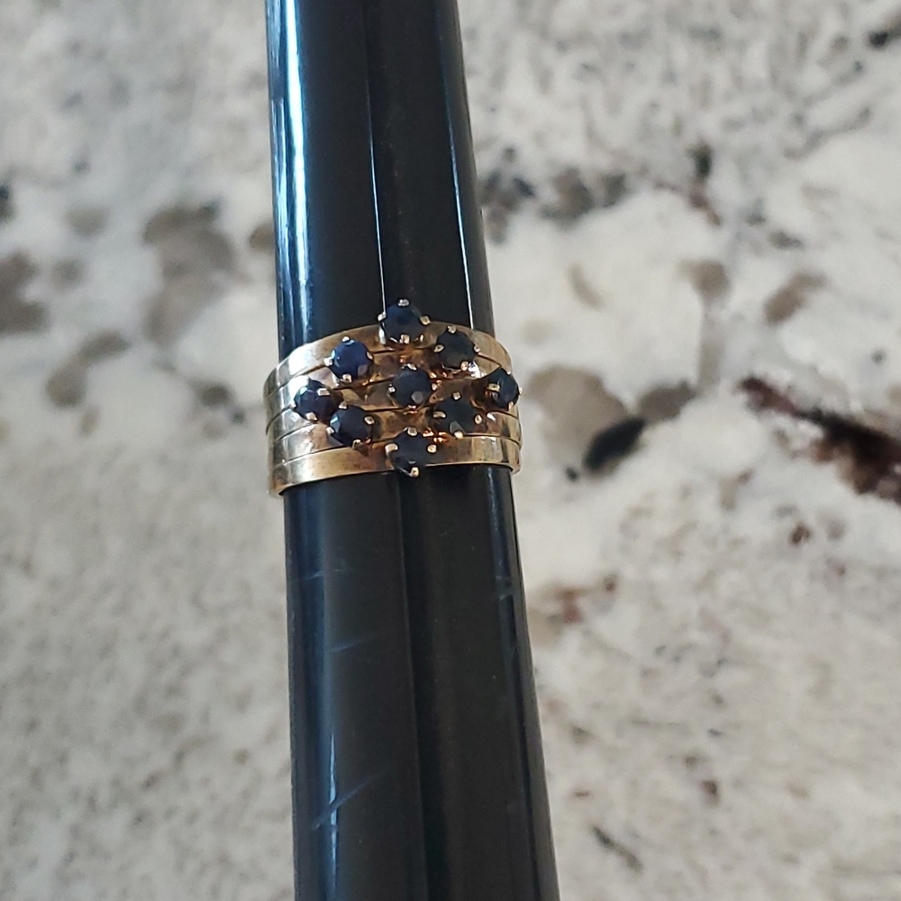 14k Yellow Gold Sapphire Vintage Harem Ring - Picture 11 of 17